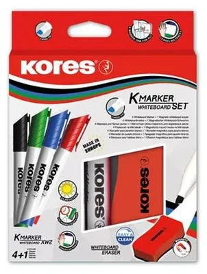 Obrázok produktu pre Kores M20865, 4 kusov, Čierna, Modrá, Zelená, Červená, Hrot dláta, Viacfarebný, Kolo, 5 mm