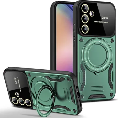 Produktbild von Rüstung Handyhülle für Samsung Galaxy A54 Dual-Layer Magnetisches Ringhalter Ständer Hülle Grün