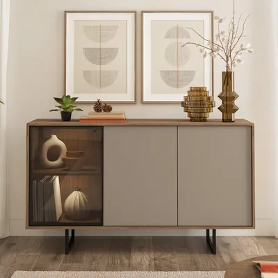 Image de Terinese - Buffet, 184x40x87h cm Beige, 3 Étagères