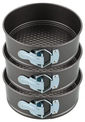 3er-Set Springform 18 cm rund, Karbonstahl