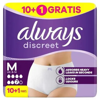 Immagine prodotto di Always Discreet, salvaslip per incontinenza, taglia M, 11 pezzi
