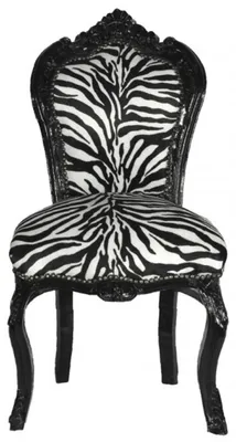 Produktbild von Barock Esszimmer Stuhl Zebra / Schwarz