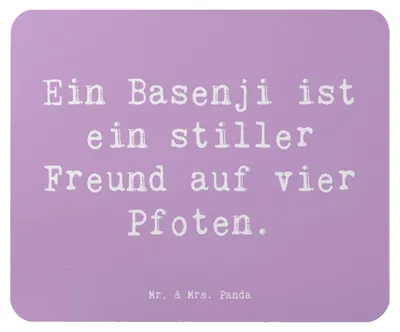 Produktbild von Mr. & Mrs. Panda Mauspad Spruch Basenji Freund - Lavendeltraum - Geschenk, Mouse Pad, intelligenter Hund, mousematte, Hunderasse, Hundeliebhaber, Zitat, Hunderassen, pc