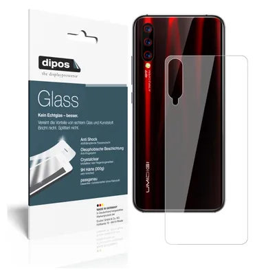 Produktbild von 2x Schutzfolie für Umidigi X Rückseite - Anti-Shock 9H Folie dipos Glass Kunststoffglas