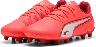 Produktbild von Puma King Match FG/AG Jr Fußballschuhe Kinder glowing rot weiß rot fire Gr 38,5