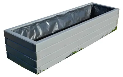 Produktbild von Hochwertiger Holzpflanzenkasten 60 cm Grau