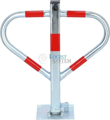 Image de LogistSystem - Poteaux de stationnement - Barrière de stationnement - Clé - Poteau rabattable - Cadenas MOTYL - Acier - Barrière de stationnement robuste - Barrière de stationnement - Galvanisé - Rouge