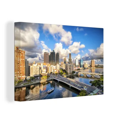 Zdjęcie produktu dla OneMillionCanvasses® - Obraz na płótnie - 150x100 cm, Boat in Kaohsiung, dekoracja ścienna z nadrukiem
