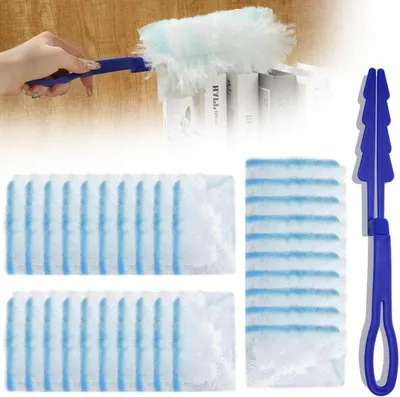 Image de Vicloon Feather Duster Télescopique Microfibres Balai à poussière 20 chiffons