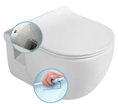 Produktbild von Sapho BRILLA CLEANWASH Hänge-WC mit Bidetbrause, Rimless, 36,5x53cm, weiß