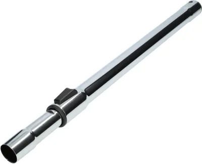A vacuum cleaner extension wand, likely metal with a chrome finish, displayed against a white background.