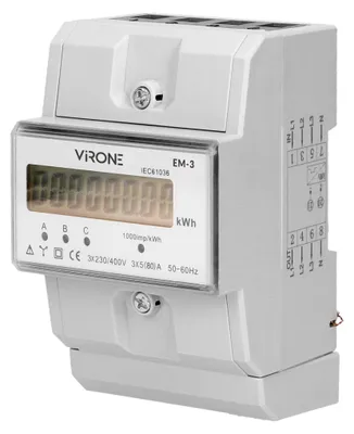 Productafbeelding van Digitale Wisselstroommeter - Driefasige Energiemeter - 80A - DIN TH-35mm