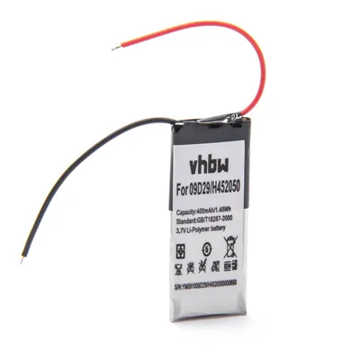 Produktbild von vhbw Akku Ersatz für 09D29, BAT00008, H452050 für wireless Headset Kopfhörer (400mAh, 3,7V, Li-Polymer)