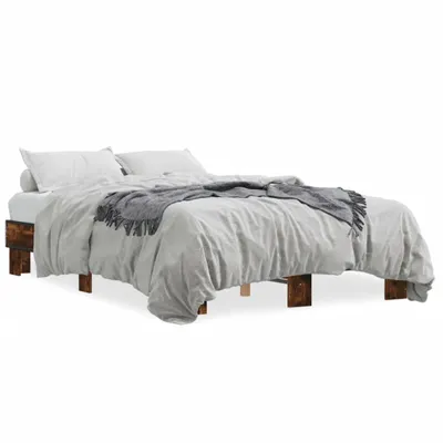 Immagine prodotto di vidaXL Struttura letto in rovere affumicato 120x200 cm materiale a base di legno e metallo