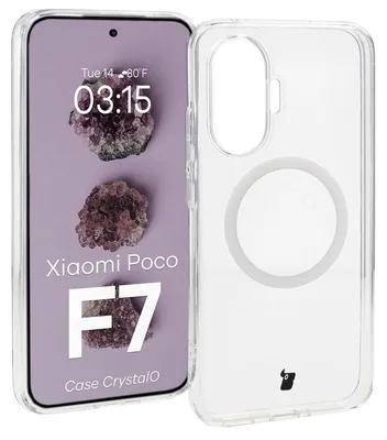 Produktbild von Handyhülle mit Magnetring für Xiaomi POCO F7, Bizon Case CrystalO, Transparent