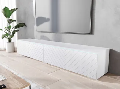 Image de Meuble TV CERIEE 180 – blanc / motif à chevrons