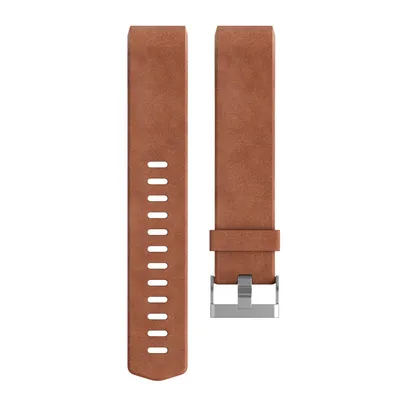 Produktbild von Fitbit FB-160LBBRL, Band, Aktivitätstracker, Braun, Fitbit, Charge 2, Leder, Edelstahl