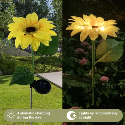 Obrázok produktu pre Solárne záhradné svietidlá vonkajšie vonkajšie so slnečnicami vodotesné LED LAWN LAMPAME NIGHTLIGHT F��R SCHAFTHOFT