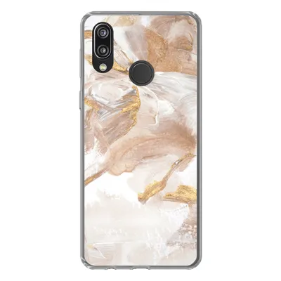 Produktbild von MuchoWow® Handyhülle Schutzhülle Hülle für Huawei P20 Lite (2020) Wasserfarbe - Gold - Braun Silikon Softcase Handy Hülle - Kartenhalter