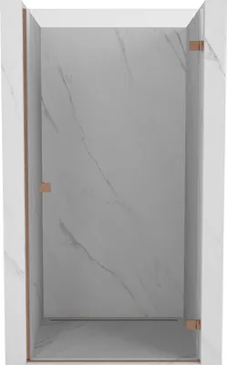 Image de Mexen Lunar-B Porte de douche ouverture à droite 85 cm, transparent, cuivre brossé - 832-085-000-65-00-P