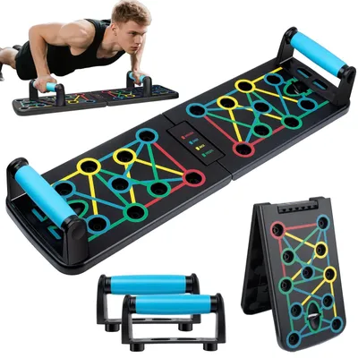 Produktbild von Liegestützgriff Push-up-Board Liegestütz-Trainer - Klappbar - 17 in 1 - 750 g - Heimtraining