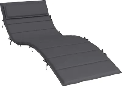 A dark gray chaise lounge cushion on a white background.