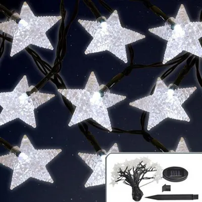 Image de Guirlande lumineuse solaire avec 24 LED étoiles Éclairage de Noël Éclairage extérieur Déco
