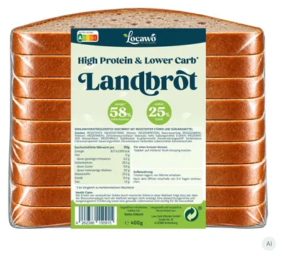 Produktbild von Locawo High Protein Low Carb Landbrot | Bauernbrot | Mischbrot 400g