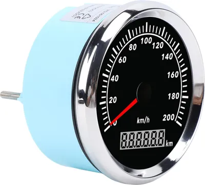 Obrázek produktu pro 85 -mm -loď -rychloměr -stoper -motor 200 km červený ukazatel rychlosti se 7 barevným podsvícením pro jachty RV nákladní automobily motocykly stříbrný rámeček černý číselník