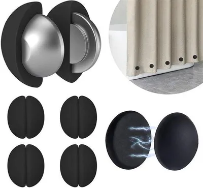 Produktbild von Silikonmagneten - 4 Stück - Extra stark - Wasserfeste - Schwarze Gewichtungen