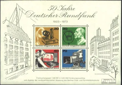 Produktbild von Briefmarken Berlin (West) 1973 Mi Block4 (kompl.Ausgabe) postfrisch 50 Jahre Rundfunk