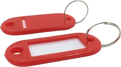 Produktbild von 100x Schlüsselanhänger mit Schlüsselring und Einleger ROT