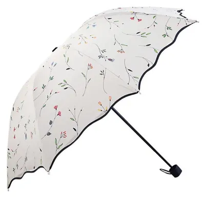 Immagine prodotto di Ombrello compatto, parasole mini, protezione UV, resistente al vento, con 8 stecche, colore bianco