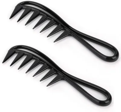 Productafbeelding van 2-delige Kam met Brede Tanden voor Krullend Haarstyling