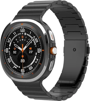 Produktbild von Strap-it Titan-Gliederarmband One Bead - passend für Samsung Galaxy Watch Ultra / Ultra 2025 (schwarz)