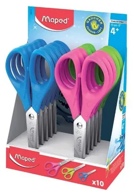 Productafbeelding van MAPED - Schaar MAPED Essentials, 13 cm, linkshandig, verpakking van 10 stuks | Buitenverpakking: 10 stuks