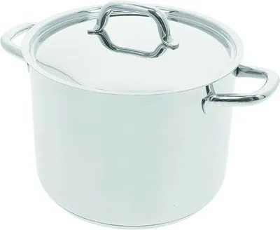 Zdjęcie produktu dla Garnek ze stali nierdzewnej o średnicy 24 cm, przystosowany do kuchenek indukcyjnych, o szybkim nagrzewaniu