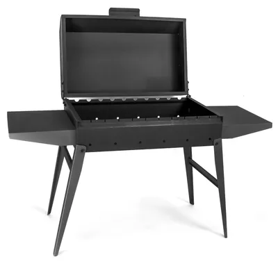Produktbild von Klappbarer Mangal 2 mm Stahl 60 cm Deckel 2 Ablagen Schaschlikgrill Holzkohlegrill BBQ  Mangal für Grillspieße oder Grillrost Klappbarer Grill