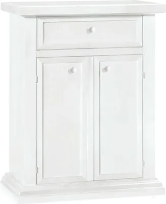 Immagine prodotto di Milani Home - mobile portatelefono in legno massello 64 x 32 x 80 cm, bianco, con anta
