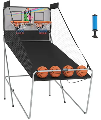 Immagine prodotto di SunvelloCanestri Basket con Tabellone LED, 4 Palloni e 8 Modalità di Gioco, 205x110x205 cm, Bianco e Nero