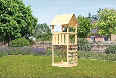 Produktbild von Karibu Kinderspielturm Lotti Basic Fichte inkl. Kletterwand
