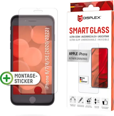 Productafbeelding van Displex 01627, Apple, iPhone 6 / iPhone 7 / iPhone 8 / iPhone SE (2020/2022), Schermbescherming, Stootvast, Krasbestendig, Stofdicht, Transparant, 1 stuk