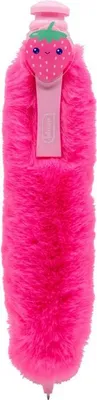 Produktbild von Idena - Kugelschreiber mit Plüsch, Flauschiger pinker Stift mit Erdbeer-Clip, Niedlicher Schreibspaß für Kinder, Teenager & Büro