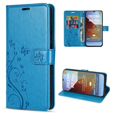 Produktbild von Hülle für Xiaomi Redmi A7 Pro Handyhülle mit [Standfunktion][Kartenfächern] Blau