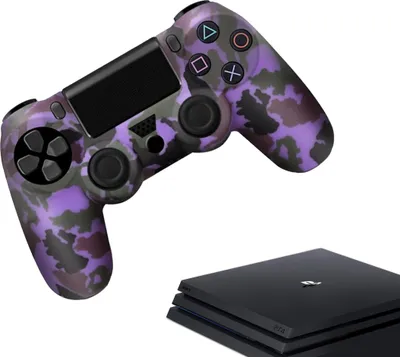 Immagine prodotto di Custodie e skin per PS4, PlayStation 4 - Custodia per videogiochi ad alte prestazioni - Coperture a presa morbida - Accessori per controller antiscivolo - Viola