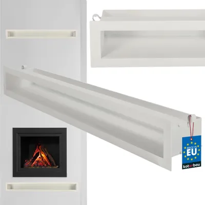 Produktbild von KOTARBAU® Kamin Luftleiste 80 cm Lüftungsgitter Kamingitter Warmluftgitter Abluftgitter pulverbeschichteter Stahl Weiß