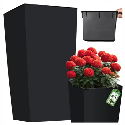 Produktbild von Deco4Home Hoch Anthrazit Matt Pflanzkübel mit Einsatz