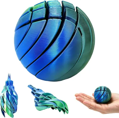Produktbild von Getriebekugel-Fidget-Spielzeug - 5 cm große Getriebekugel - 3D-gedruckte Getriebekugel - Steampunk-Drehspielzeug zum Stressabbau