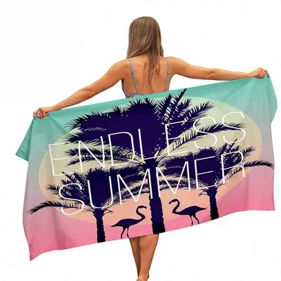 Image de Serviette de plage en microfibre légère, à séchage rapide et anti-sable