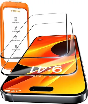Produktbild von TORRAS iPhone 16 Pro Max Panzerglas Schutzfolie 9H+ 2 Stück